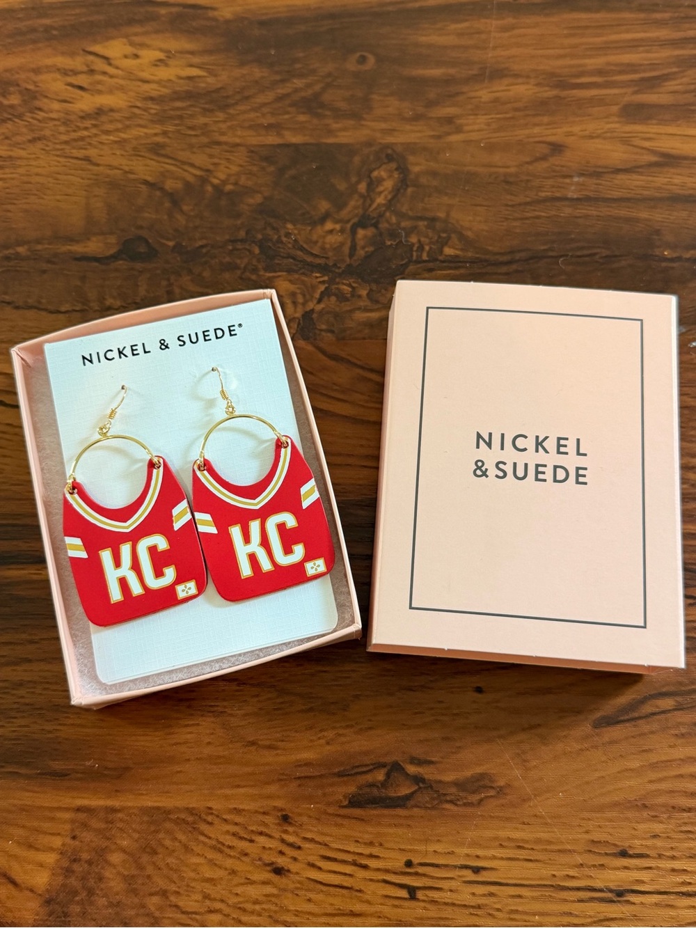 NWT Nickel & Suede KC Chief Earrings